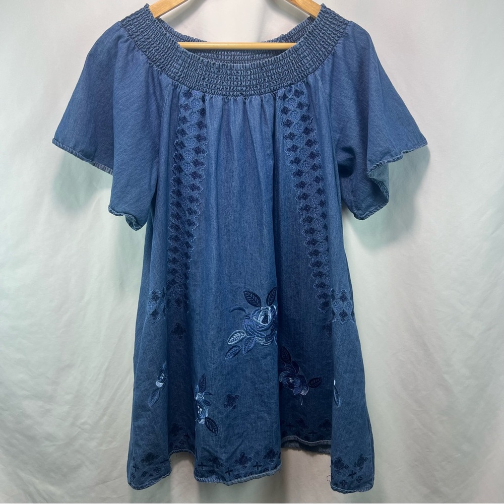 Cooper Key Size Medium Denim Like‎ Flutter Sleeve Dress